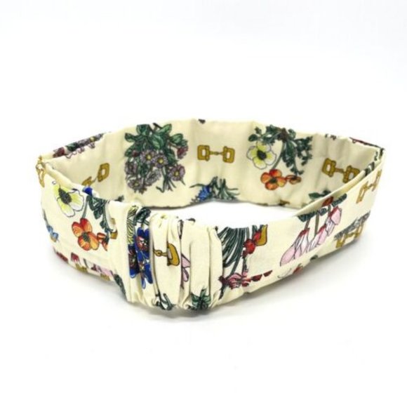 GUCCI flour bandana hair band silk / polyester Ivory - Picture 1 of 8